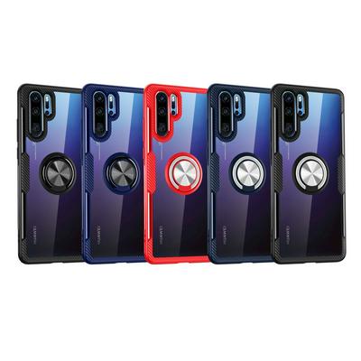 Airbag Drop Prevention Magnetic Attraction German High-Transparent Tempered Lens + Soft TPU with Kickstand Back Cover Case for Huawei P30 Pro