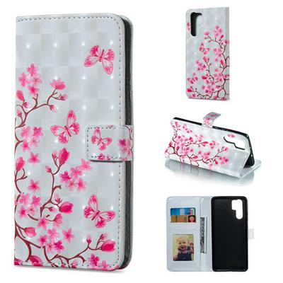 3D Colored Painting Shockproof Anti-Scratch Side Flip PU Leather + Soft TPU Card Slots with Picture Frame Stand and Magnetic Buckle Wallet Case for Huawei P30 Pro