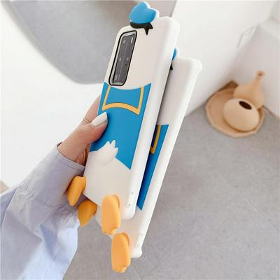 3D Cartoon Donald Duck Pattern Shockproof Anti-Scratch Soft Silicone Back Cover Case for Huawei P40