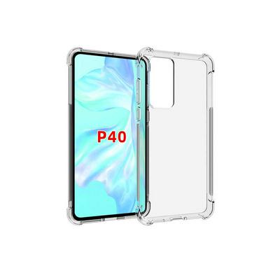 Thickened Non-Slip Waterproof Shockproof Transparent Soft TPU Back Cover Protective Case for Huawei P40