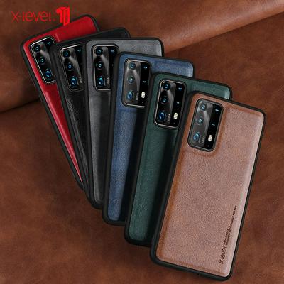 X-Level Earl Series Shockproof Leather Coated Soft TPU Back Cover Protective Case for Huawei P40 