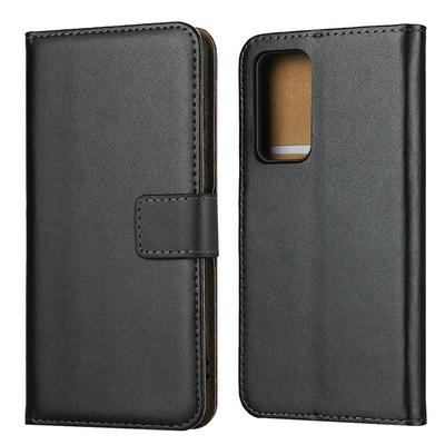Plain Weave Shock-Absorption Side Flip Genuine Leather + Soft TPU Magnetic Buckle with Card Slots and Stand Wallet Case for Huawei P40 