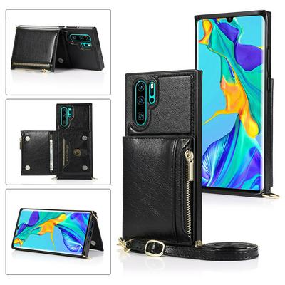 Fashion Crossbody Type Multi-purpose Zipper Drop Protection Flip Card Slots PU Leather Wallet Phone Case for HUAWEI P30 Pro