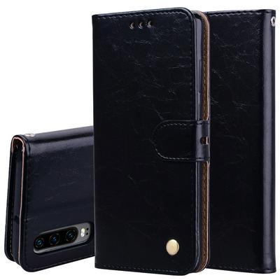 Oil Wax Pattern Retro Business Magnetic Closure Shockproof PU Leather Wallet Phone Case for HUAWEI P30