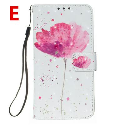 Color Painted Side Flip Scratch Resistant PU Leather Wallet Phone Case with Stand and Lanyard for HUAWEI P30 Lite