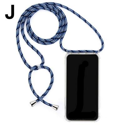 Fashion Four Corners Anti-Fall Soft TPU Cell Phone Case with Silver Rings and Lanyard Strap Rope Cross Body Cord Adjustable for Samsung Galaxy S10 5G