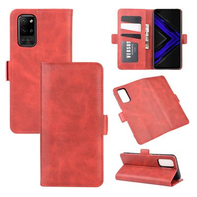 Double Buckle Left and Right Open Scratch Resistant PU Leather Phone Cover with Stand and Card Slots for HUAWEI Honor Play 4 Pro / Honor V30
