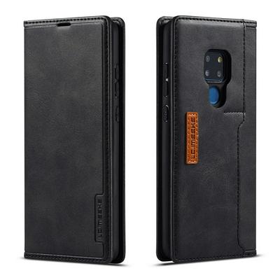 Simple Solid Color Magnetic Buckle Closure Shockproof Scratch Resistant PU Leather Wallet Phone Case with Card Slot for HUAWEI Mate 20
