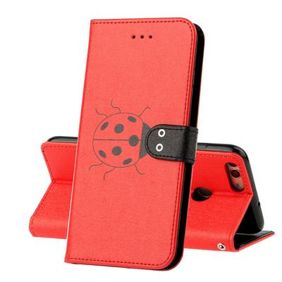 Silk Pattern Shockproof Side Flip PU Leather + Soft TPU Card Slots with Magnetic Buckle and Stand Wallet Case for Huawei P Smart / Enjoy 7S