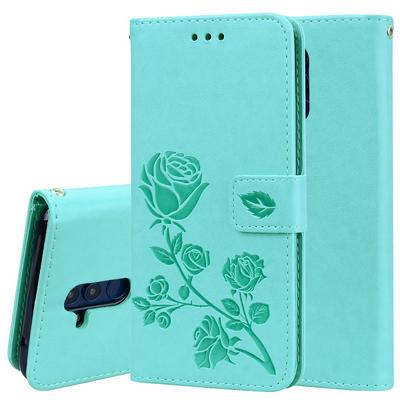Enkay Hat-Prince Embossed Rose PU Leather + TPU with Card Slots Holder Wallet Purse and Stand Protecting Case for Huawei Mate 20 Lite / Maimang 7 