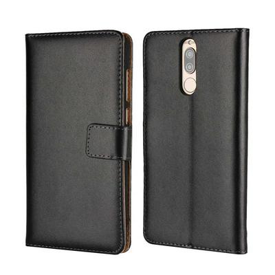 Plain Weave Shockproof Anti-Scratch Side Flip Genuine Leather + Soft TPU Card Slots with Magnetic Buckle and Stand Wallet Protective Case for Huawei Mate 10 Lite / Nova 2i / Maimang 6