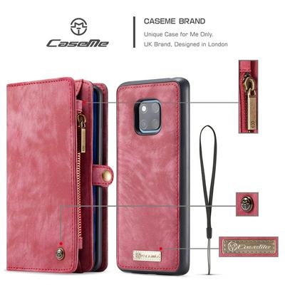 CaseMe 008 Series Folio Zipper Wallet Style Detachable 2 in 1 with Flip Credit Card Slots Holder TPU + PU Leather Cover Case for Huawei Mate 20 Pro