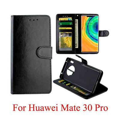 Crazy Horse Pattern Folded Edge Photo Frame Open Left and Right Scratch Resistant PU Leather Phone Cover with Stand and Card Slots for HUAWEI Mate 30 Pro
