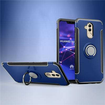 Invisible Ring Bracket Armor Drop-proof Shockproof Car Magnetic Suction Hard PC Back Cover Phone Case for HUAWEI Mate 20 Lite / Maimang 7