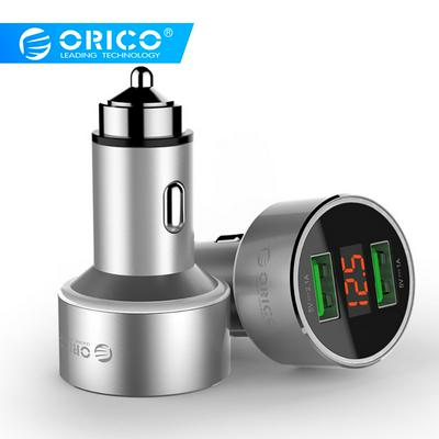 ORICO UPC-2U Dual USB Car Charger with Display Screen Mobile Phone Tablet GPS iPhone  Car Charger 