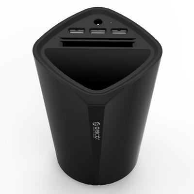 Car Charger Cigarette Lighter Adapter with 3 USB Ports, Car Slot and Phone Holder