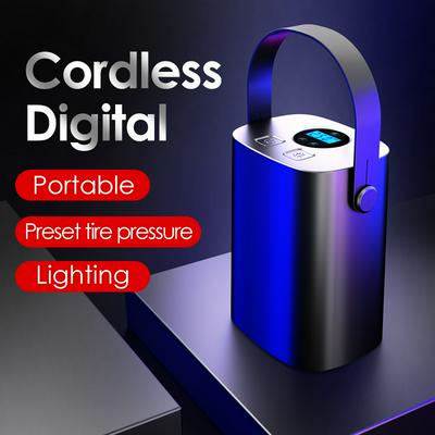 12V Car Wireless Electric Charging Mini Handheld Portable Tire Pump Digital Display Cylinder Inflating for Car Motorcycles