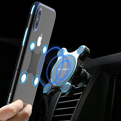 360° Rotation 7.5W Car Qi Wireless Charger Fast Charger Magnetic Car Phone Holder For iPhone XR XS Max Samsung Galaxy S10 Plus Note 9 