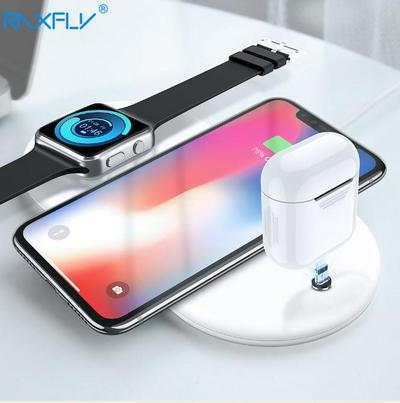 RAXFLY 3 in 1 Wireless Charger Up to 10W Wireless Charging Pad for iPhone, Apple Watch, and Airpods