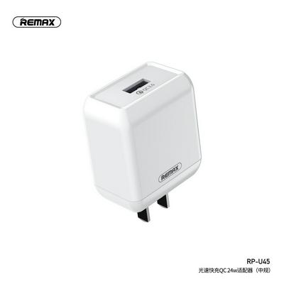 Remax RP-U45 Type-C Port US Plug 24W QC3.0 Fast Charging Charger for Cellphones