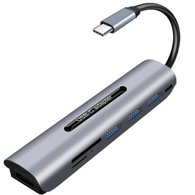 Accessoires Brede Compatibel 7 In 1 4K Computer Aluminium USB C Hub Ultra Slanke Kaartlezer Adapter HDMI splitter Voor MacBook