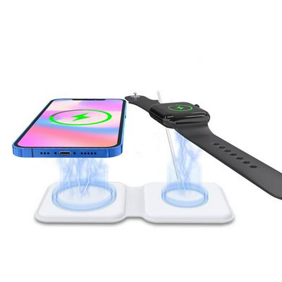D21 Folding Double-way Magnetic Wireless Charger for Apple Watch,Airpods,iPhone 12, iPhone 12 Pro