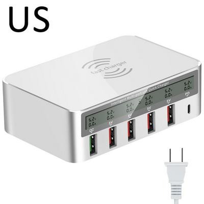 Suitable 6-port USB Smart Charger QC3.0 Fast Charging Universal Wireless Charging Accurate Screen Digital Display 