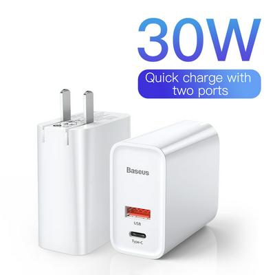Baseus Speedy Series PPS PD 30W Power QC 3.0 Quick Charge 5A USB + Type-C Charger for Mobile Phone / Tablet / Power Bank