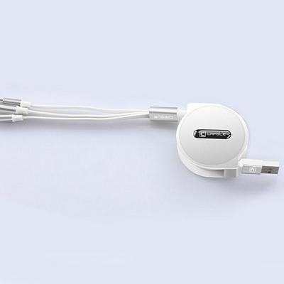 CAFELE LD00006 3 in 1 Micro + Type-C + 8 Pin 20-110cm Multi-Function Retractable USB Data Sync Fast Charging Cable for iPhone Samsung Huawei Xiaomi