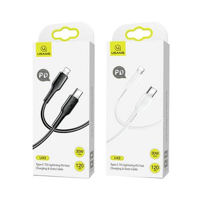 1.2m US-SJ406 U43 Type-C To Lightning PD Fast Charge Data Cable for iPhone