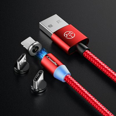 Case Me 3 in 1 Charging Cable with Replaceable Magnetic Connectors for iPhone, Samsung, Huawei, and More(First Genetration)