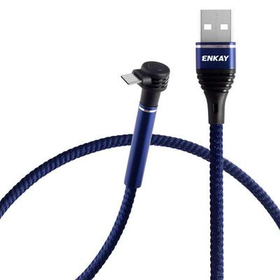 ENKAY ENK-CB105 Cloth Pattern Round Cable USB 2.0 to Type-C Interface 2.4A 1m Fast Charging Data Line with Bracket Function 