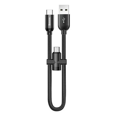Baseus 23cm 2.4A U-shape USB Type-C to Android Micro 5Pin Cable Data Sync and Charging Cable Adapter