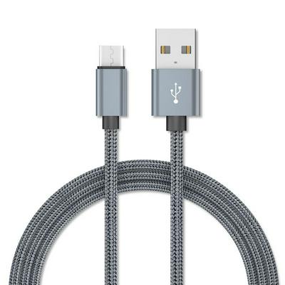 Solid Color Nylon Braid 1m Micro USB High Speed QC3.0 3A Fast Charging Data Cable for Devices with Micro USB Interfaces