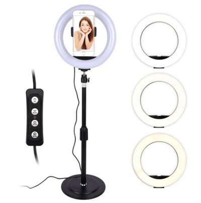 Live Broadcast Dimmable Desktop 7.9 inches Ring LED Light Mobile Phone Beauty selfie Photography Fill Light Phone Holder