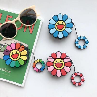 Colorful Sunflower Airpods Case Keychain AirPod Earbud Charging Bluetooth Earphone Protective Hard Cover Case 