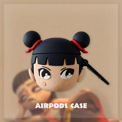 Nezha Airpods Case Keychain AirPod Earbud Charging Bluetooth Earphone Protective Hard Cover Case 