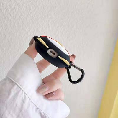QQ Penguin Airpods Case Keychain AirPod Earbud Charging Bluetooth Earphone Protective Hard Cover Case 
