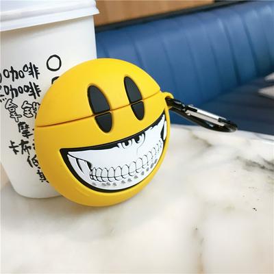 Smile Skull Airpods Case Keychain AirPod Earbud Charging Bluetooth Earphone Protective Hard Cover Case 