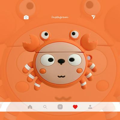 Crab Airpods Case Keychain AirPod Earbud Charging Bluetooth Earphone Protective Hard Cover Case 