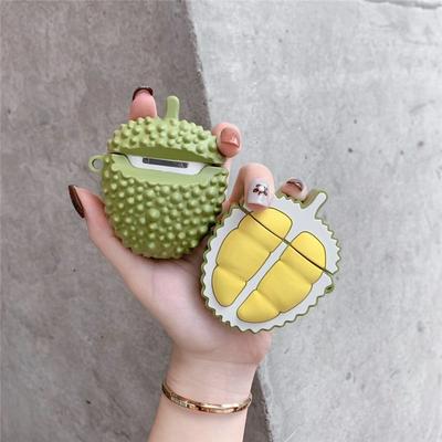 Durian Silicone Airpods 1/2 Case Keychain AirPod Earbud Charging Bluetooth Earphone Protective Cover Case 