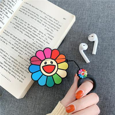 Sunflower Airpods Case Keychain AirPod Earbud Charging Bluetooth Earphone Protective Hard Cover Case 