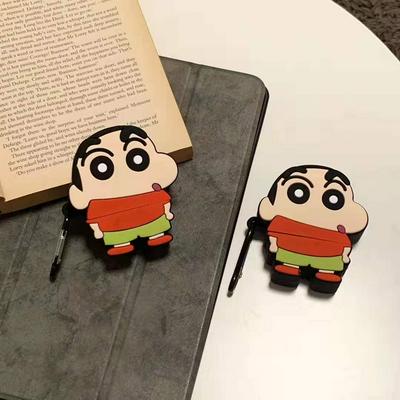 Cute 3D Cartoon Crayon Shinchan Pattern Shockproof Silicone Protective 2 Generation Bluetooth Wireless Earphone Charging Case Cover Skin for Apple Airpods