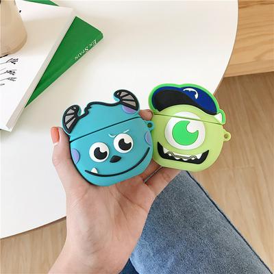 Big Eye Green Blue Airpods Case Keychain AirPod Earbud Charging Bluetooth Earphone Protective Hard Cover Case 