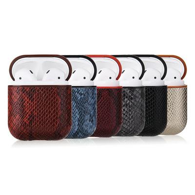 Snake Skin Pattern Airpods  Case Keychain AirPod Earbud Charging Bluetooth Earphone Protective Hard Cover Case 