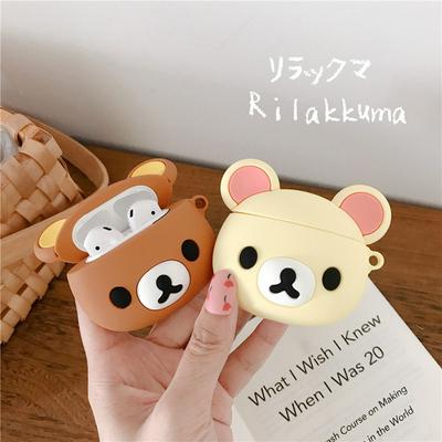 Kuma Bear Airpods Case Keychain AirPod Earbud Charging Bluetooth Earphone Protective Hard Cover Case 