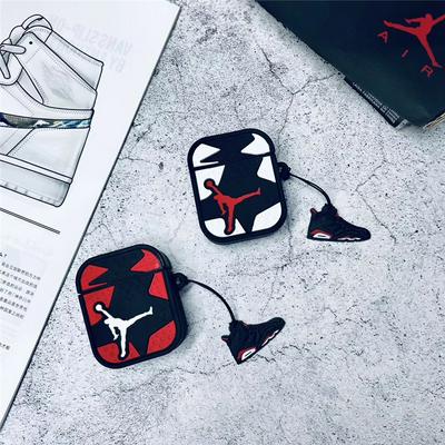 Jordan AJ Airpods Case Keychain AirPod Earbud Charging Bluetooth Earphone Protective Hard Cover Case 