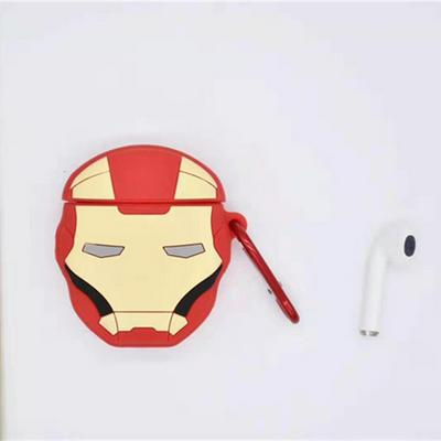 Iron Man Airpods Case Keychain AirPod Earbud Charging Bluetooth Earphone Protective Hard Cover Case 