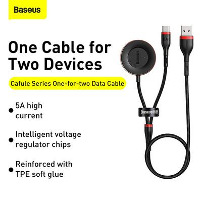 Baseus Cafule Series Two in One Watch Charging Dock+Type-C Data Cable for Huawei Mobile Phones&Watch-1.5 m