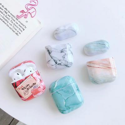 Marble Pattern Airpods Case Keychain AirPod Earbud Charging Bluetooth Earphone Protective Hard Cover Case 
